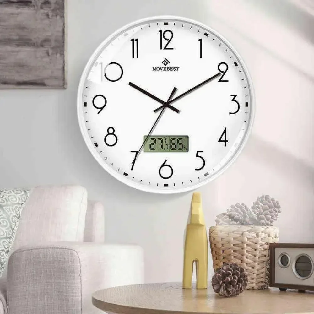 Reloj De Pared Wall Clocks for Living Room Simple Household Mute Quartz Modern Design, Home Decor House Room Decoration 12 Inch