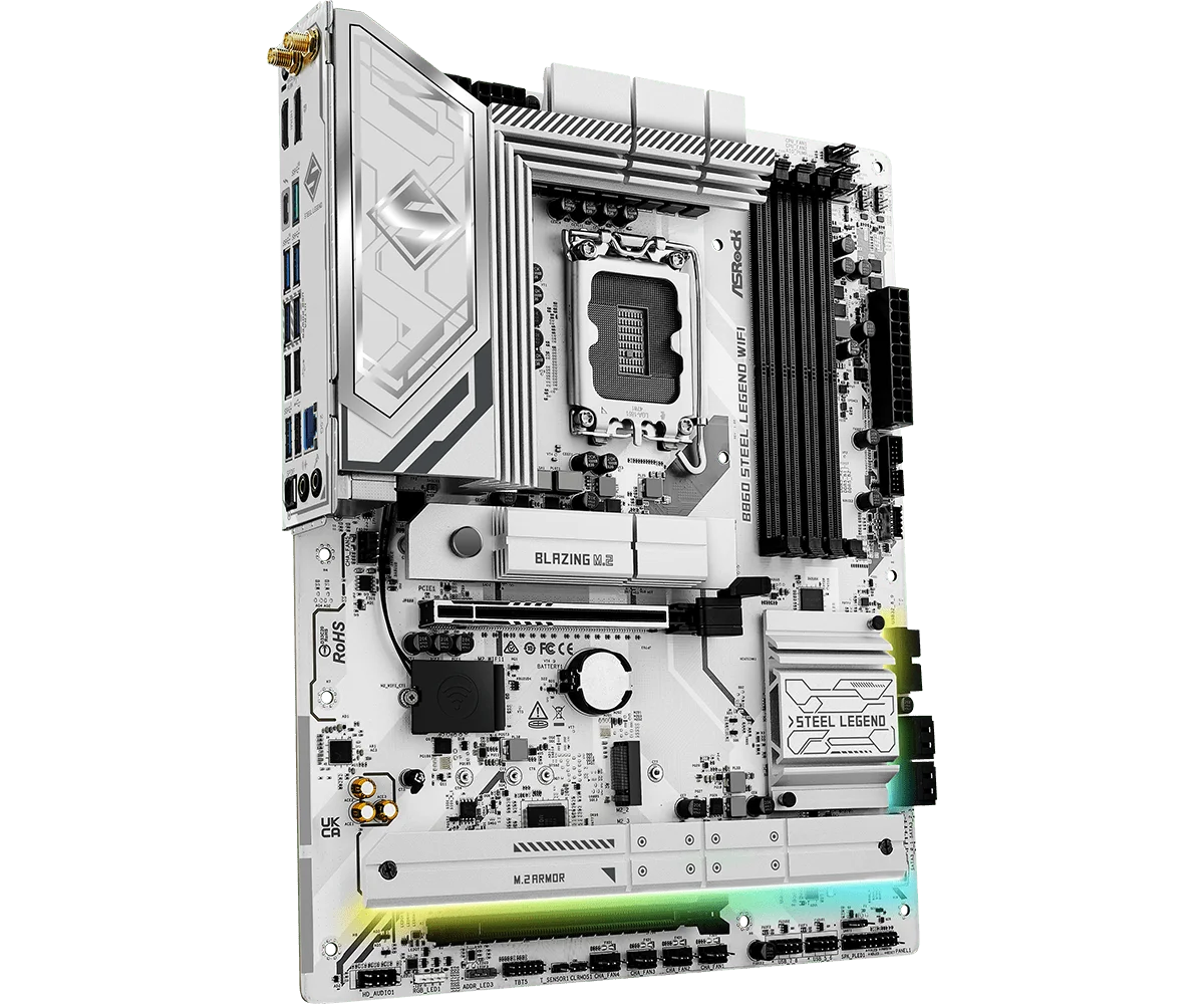 B860 STEEL LEGEND WIFI ASROCK Motherboard LGA1851 Support Core Ultra 5 225F 5 225 7 265KF 7 265F DDR5 256GB 2.5GbE ATX PCI-E 5.0