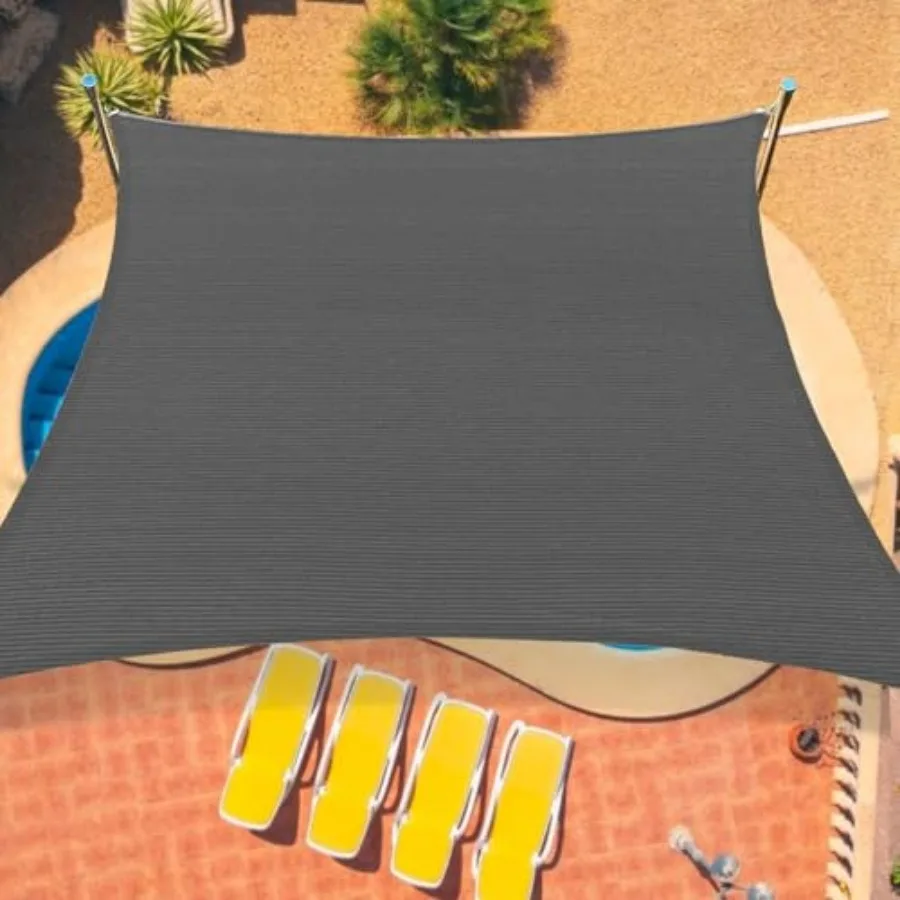 

Sun Shade Sail Curved Commercial Outdoor Shade Cover Rectangle Heavy Duty Permeable 185GSM UV Block Sunshade for Backyard Yard