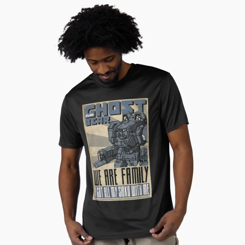 Clan Ghost Bear Mechwarrior MWO Mech Combat RPG Gift t shirt for gamer Battletech Graphic clothes All size tops S-6XL
