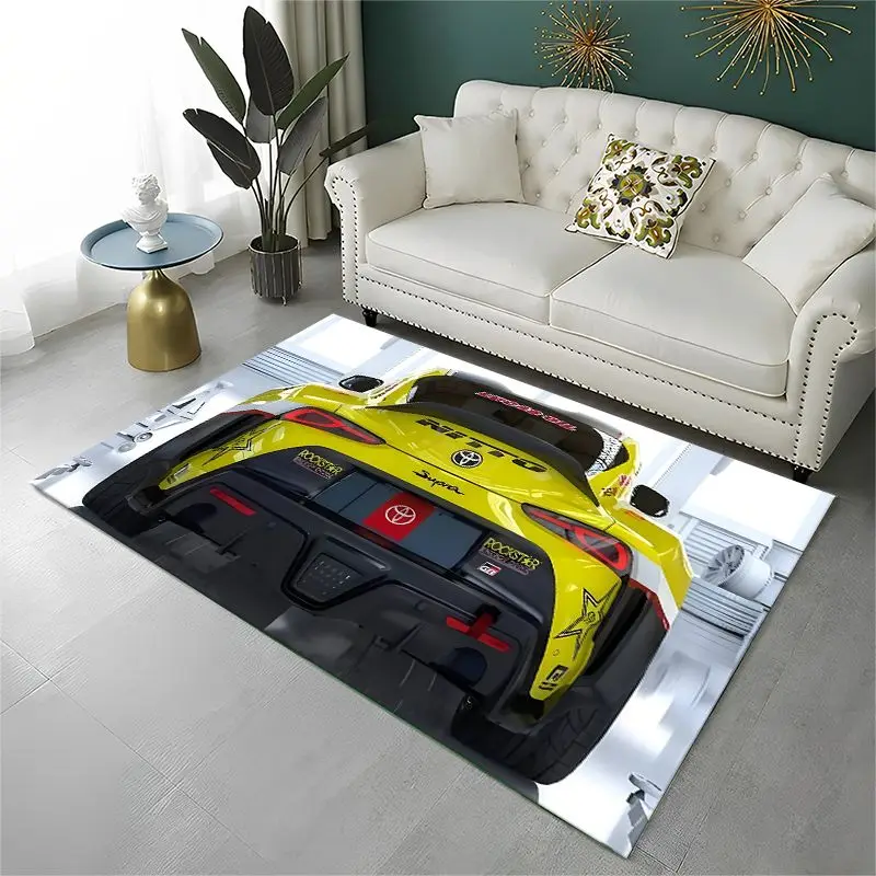 Racing Car T-Toyoto Sign Non-Slip Area Rug for Living Room,Bedroom,Playroom,Soft Carpet Floor Mat Home Decor Rug Kids Room