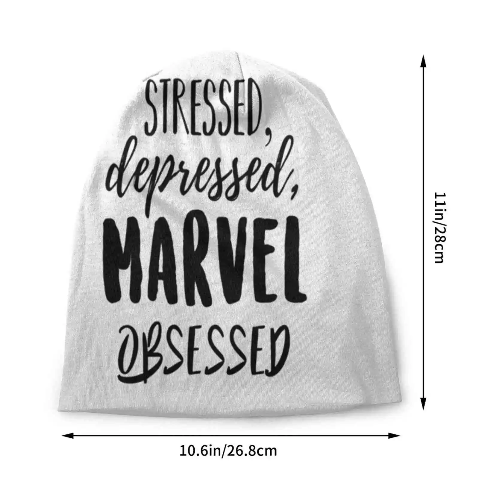 Stressed , Depressed , Obsessed Knitted Hat Warm Beanie Outdoor Caps Cinematic Universe Hawkeye