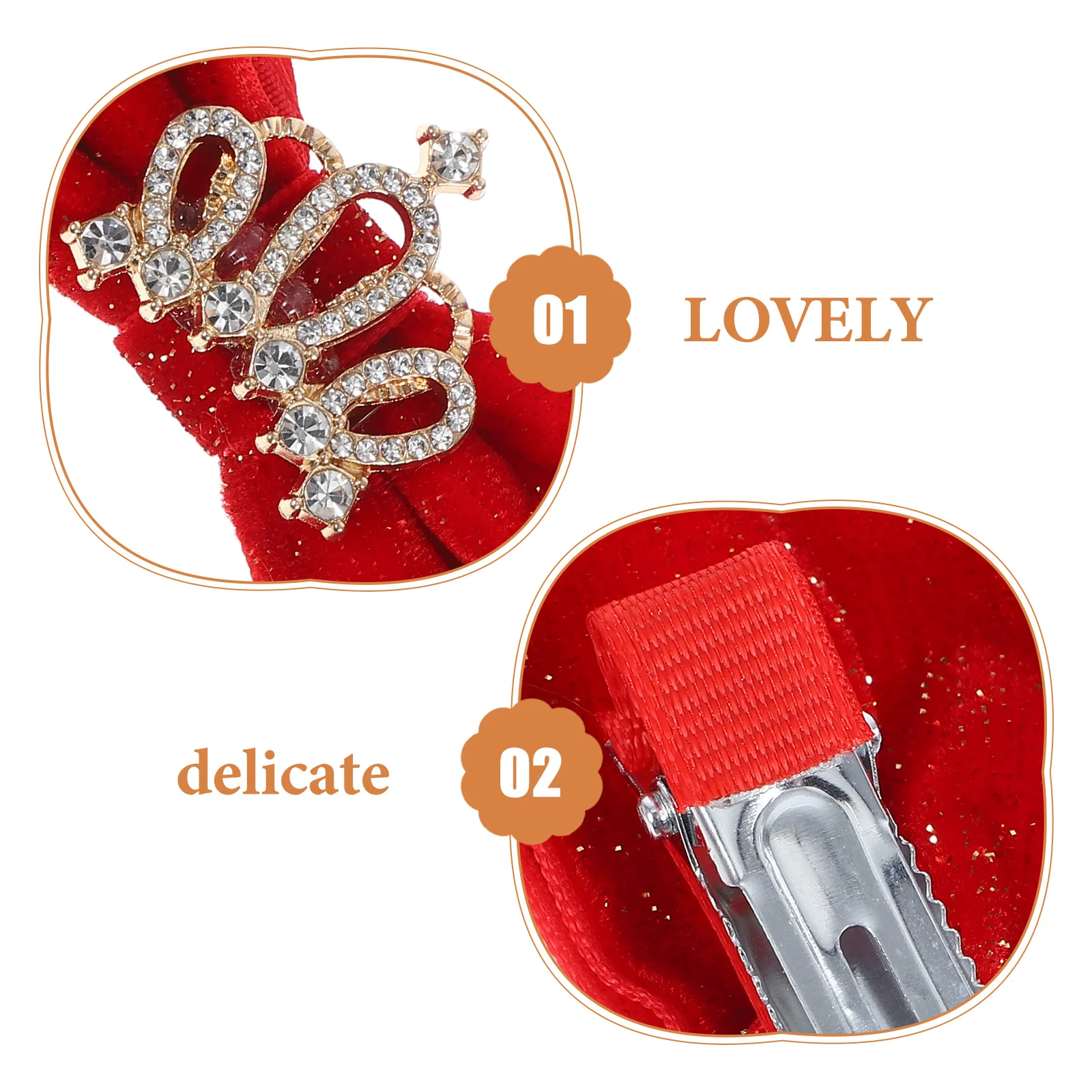 

4Pcs Pet Hairpin Wedding Party Dog Hair Clip Bowknot Crown Hairpin Cat Hairclip Puppy Hair Accessories Stylish Decor