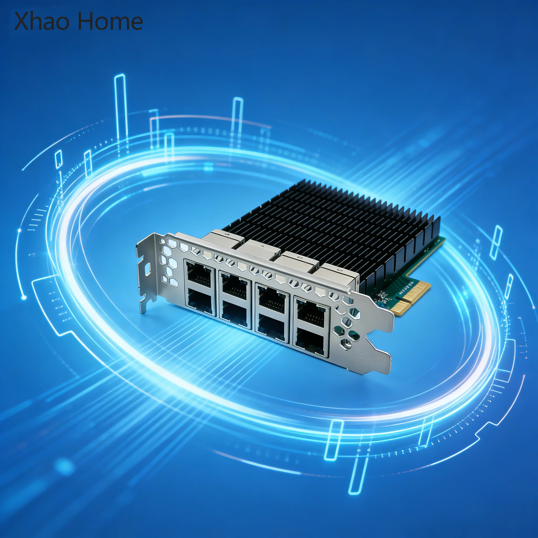 

8-Port Gigabit Ethernet PCIe x4 RJ45 Network Card For Intel I350AM4+Dual Bracket 1Gbps High-Speed Vision Capture Server PC NIC