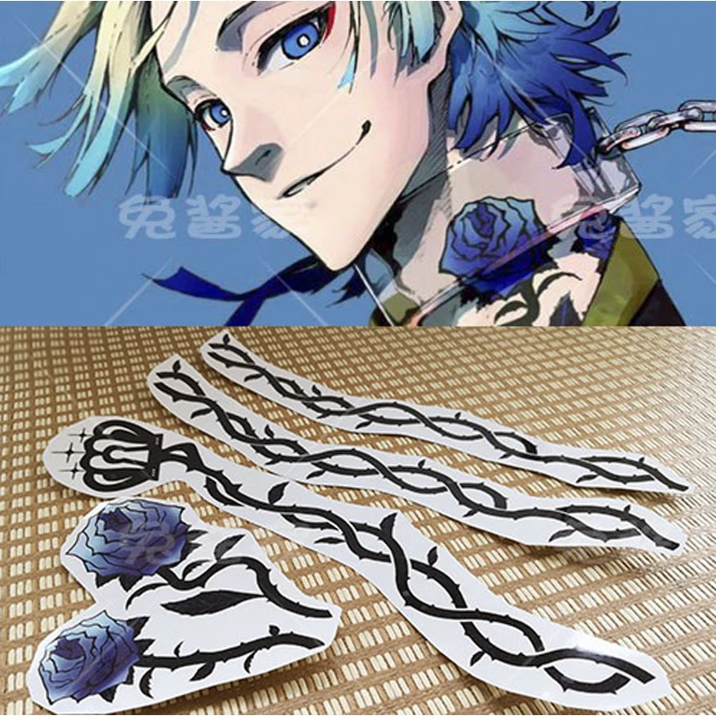 Michael Kaiser Cosplay Temporary Tattoo Stickers Waterproof Body Art neck arm hand Anime Roleplay DIY Accessories