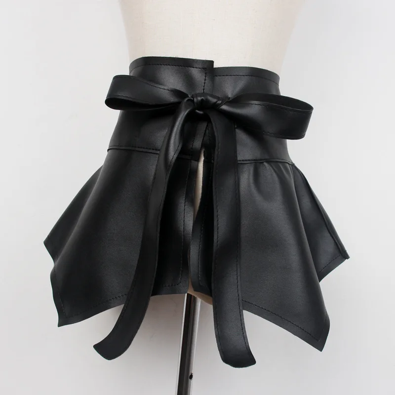 ผู้หญิงกว้าง Peplum เข็มขัดเอวหญิง Luxury Designer เสื้อรัดตัวเข็มขัดผู้หญิงตกแต่งเข็มขัดผู้หญิงสําหรับชุดหนัง Faux