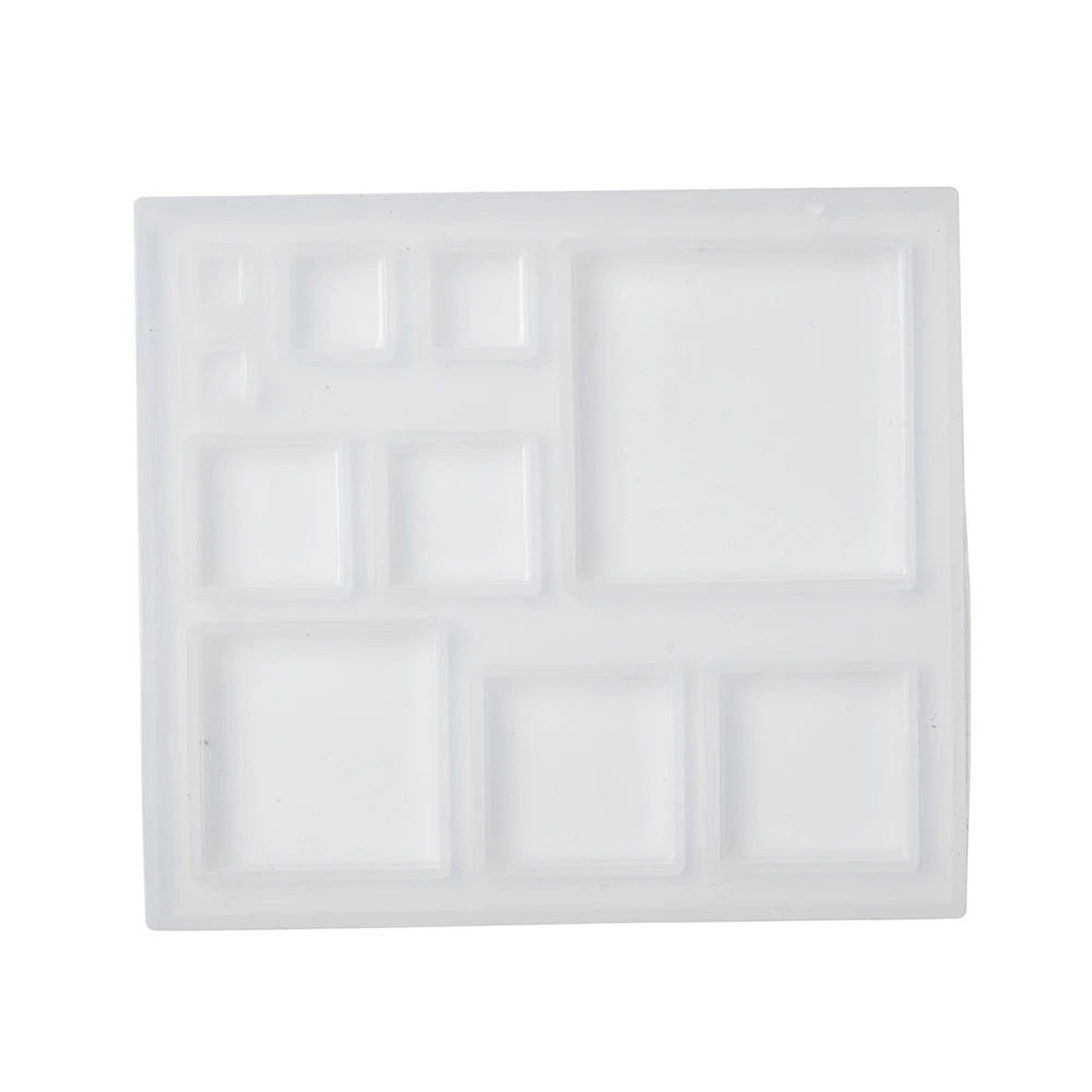 1 pc Silicone Molds Epoxy Resin Casting Molds For UV Resin DIY Jewelry Craft Making Square White 87x77x6.5mm Inner Size: 5~35mm