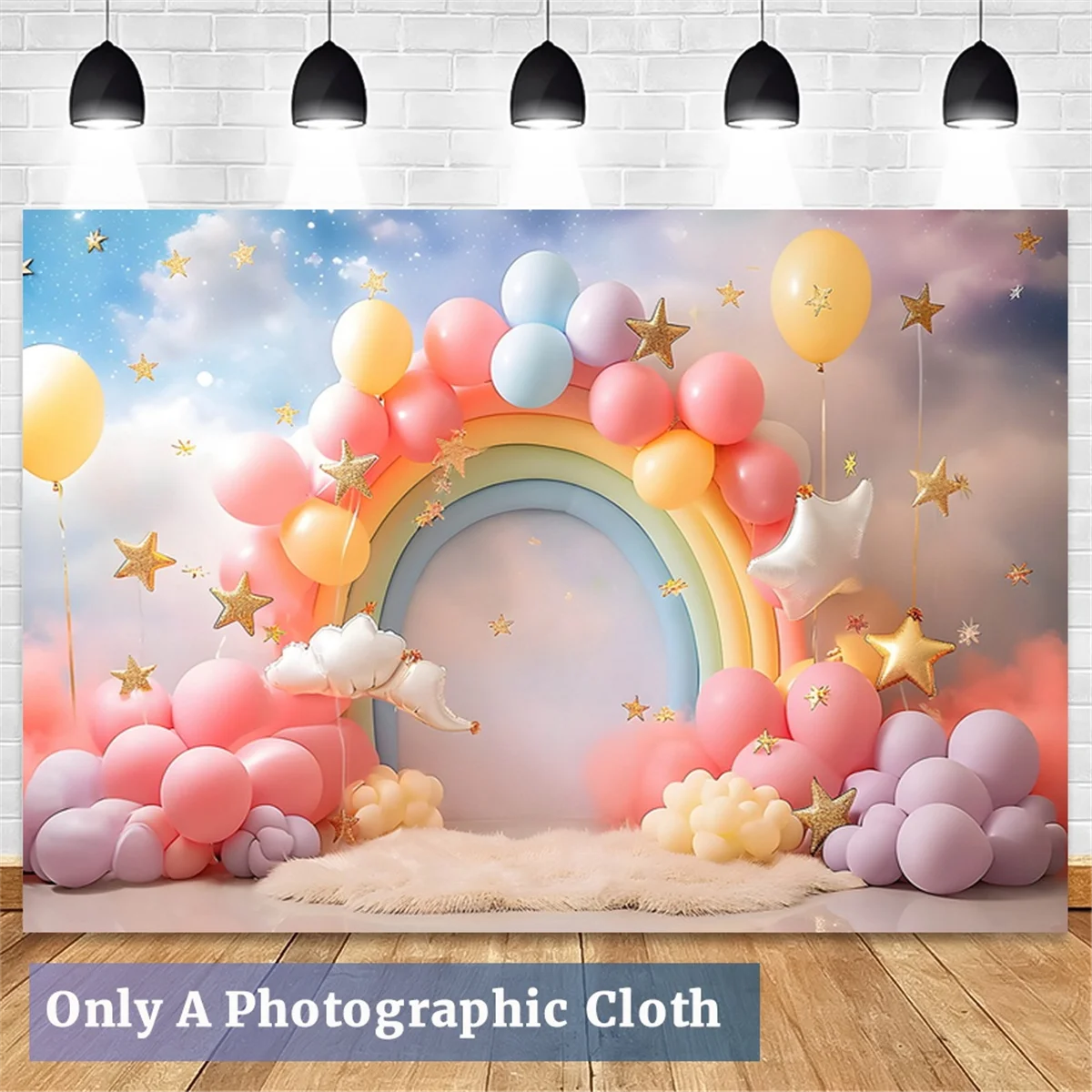 210X150cm European American Valentine's Day Party Backdrops Balloon Roses Pink Heart Banner Photography Backdrops, E