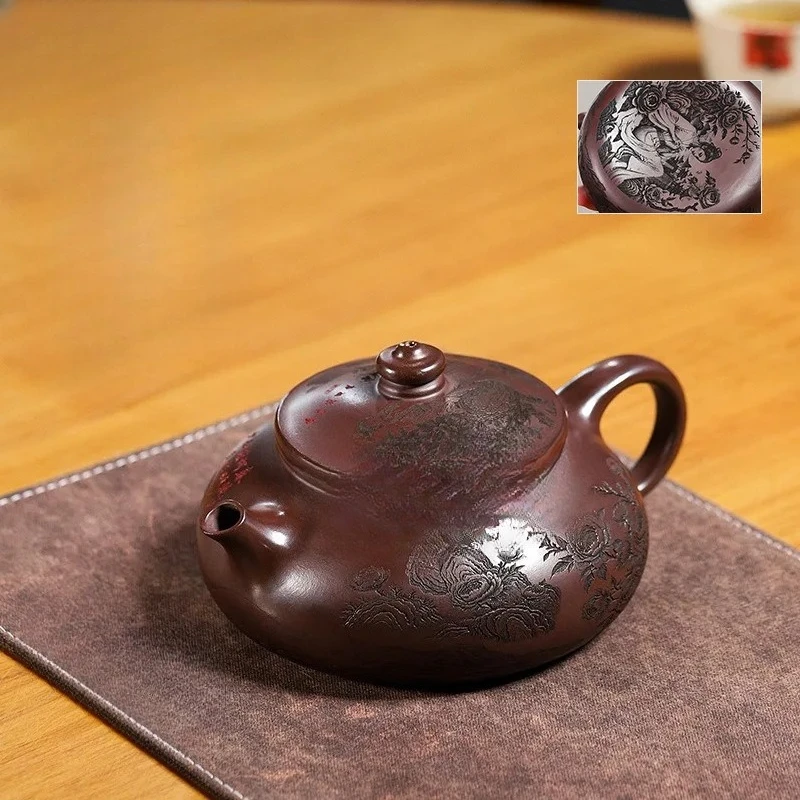 

Чайник из исинской глины (500 мл), ручной работы, коллекционный, из натуральной руды, красная глина, набор для чая Zisha, подарок