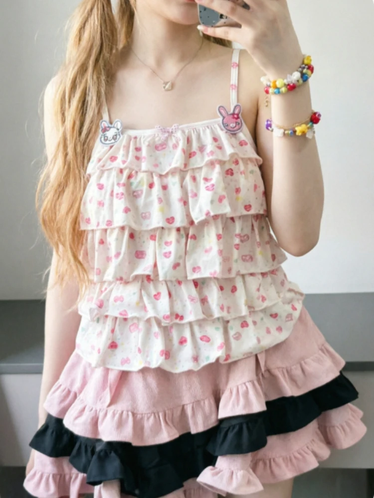 Holiday Graphic Kawaii Y2k Crop Tops for Young Girls Women American Vintage Daily Casual Short Sleeve Outdoor Tees Shirts