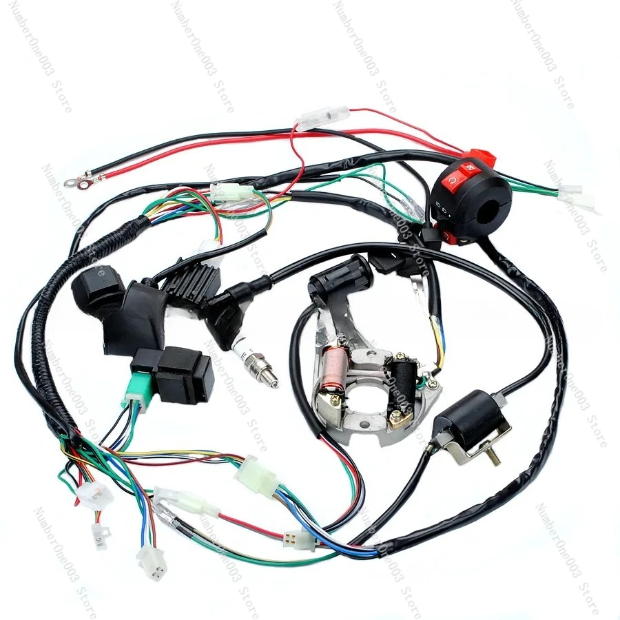 

Полный жгут проводов электрики CDI катушка для мотоцикла, квадроцикла, запасные части, детали автобуса, проводка для 50cc 80cc 90cc 100cc 110cc 125cc