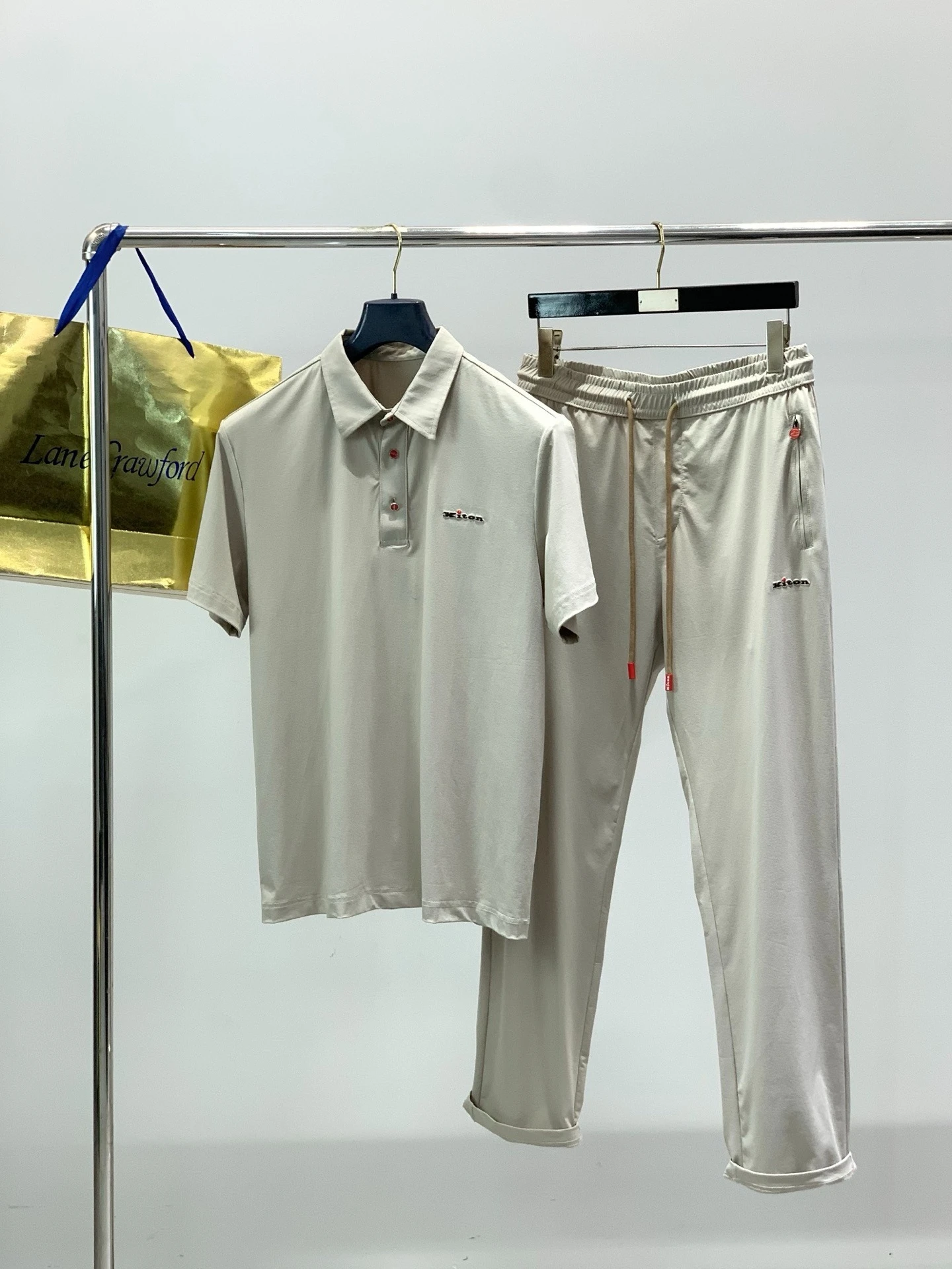 Kiton Light Breathable Casual Business POLO Shirt Casual Pants Set