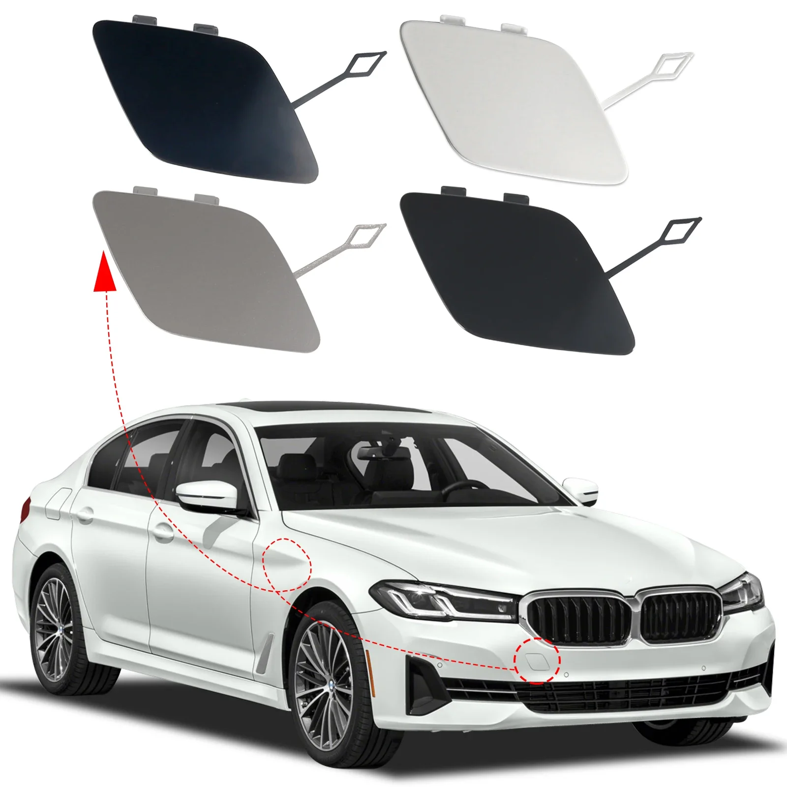 

OLANGDA Front Bumper Tow Hook Cover Cap Towing Eye For BMW 5 M-Sport G30 Wagon 518d 520d 525d 530d 535d 535i 2021 2022 2023 51
