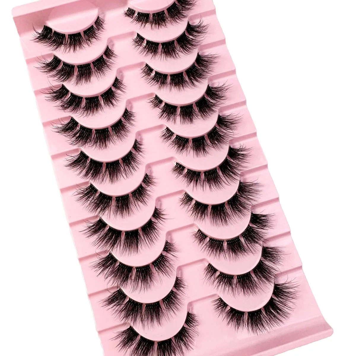 Pestañas segmentadas de banda Invisible, pestañas de banda transparente 3D, aspecto Natural, pestañas de visón tenues, pestañas de ojo de gato esponjosas, pestañas individuales