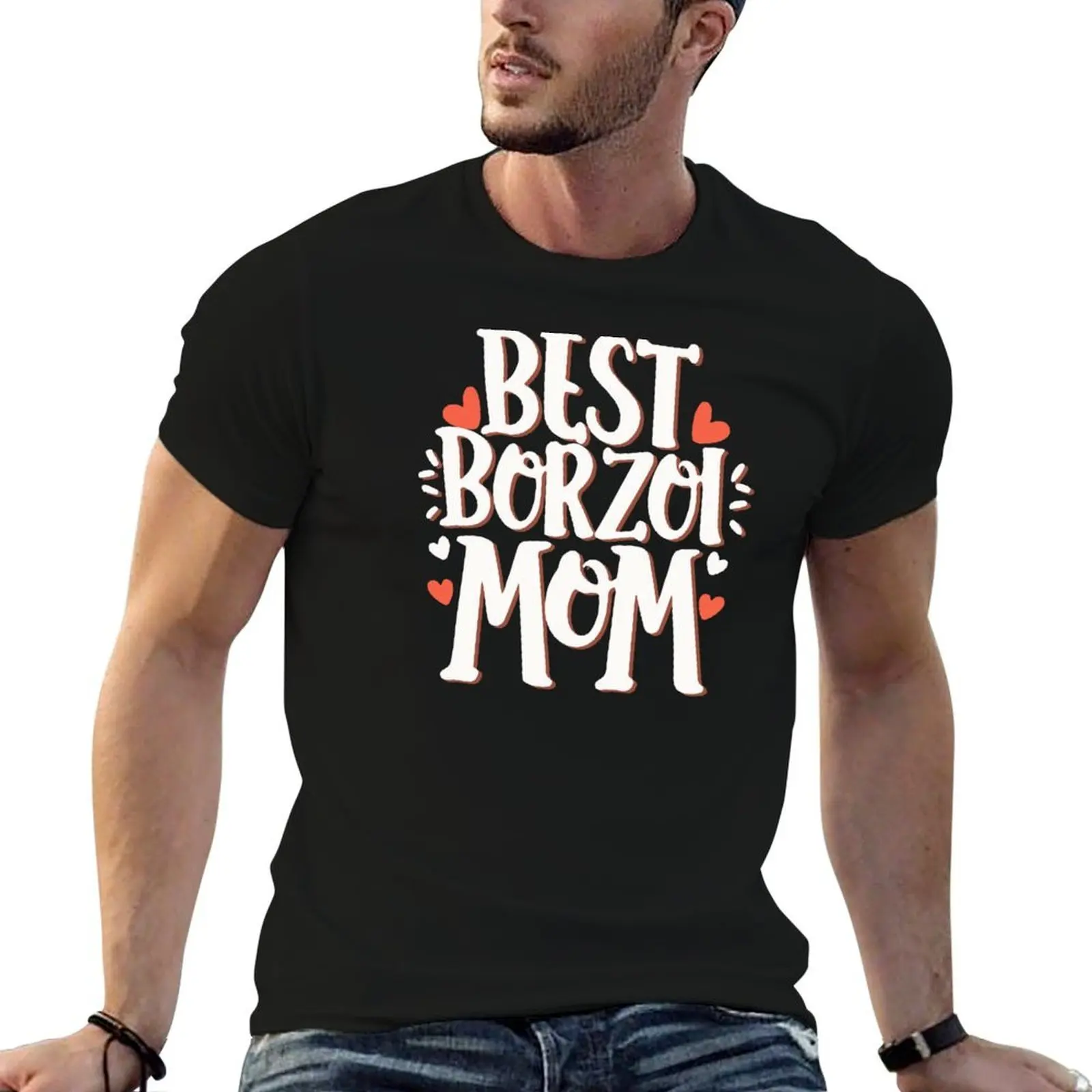 

funny shirt high Borzoi t shirt cotton t man T-Shirt quality Best shirts man cotton graphic Mom t