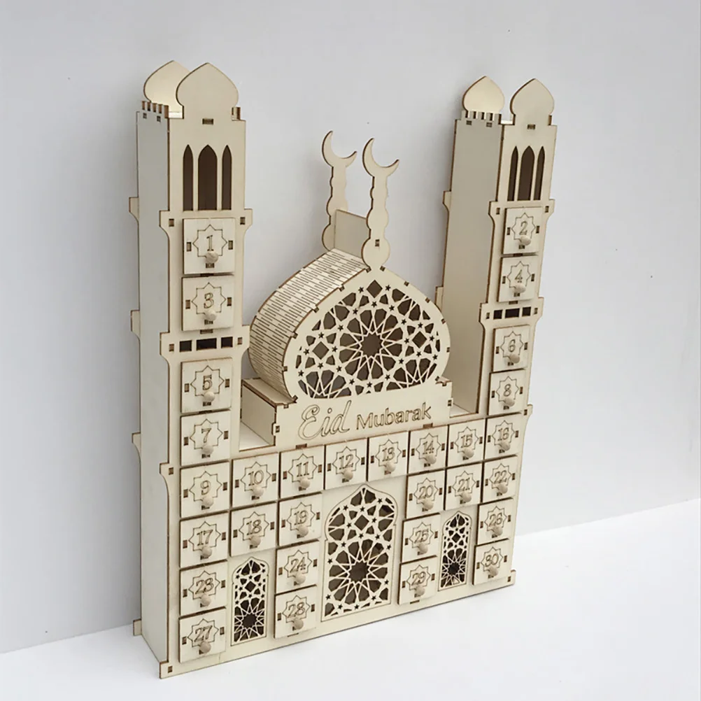 

Wooden Calendar Ornament Decoration Useful Countdown Poster Ramadan Exquisite Advent Eid Mubarak Meaningful Novel Decorative