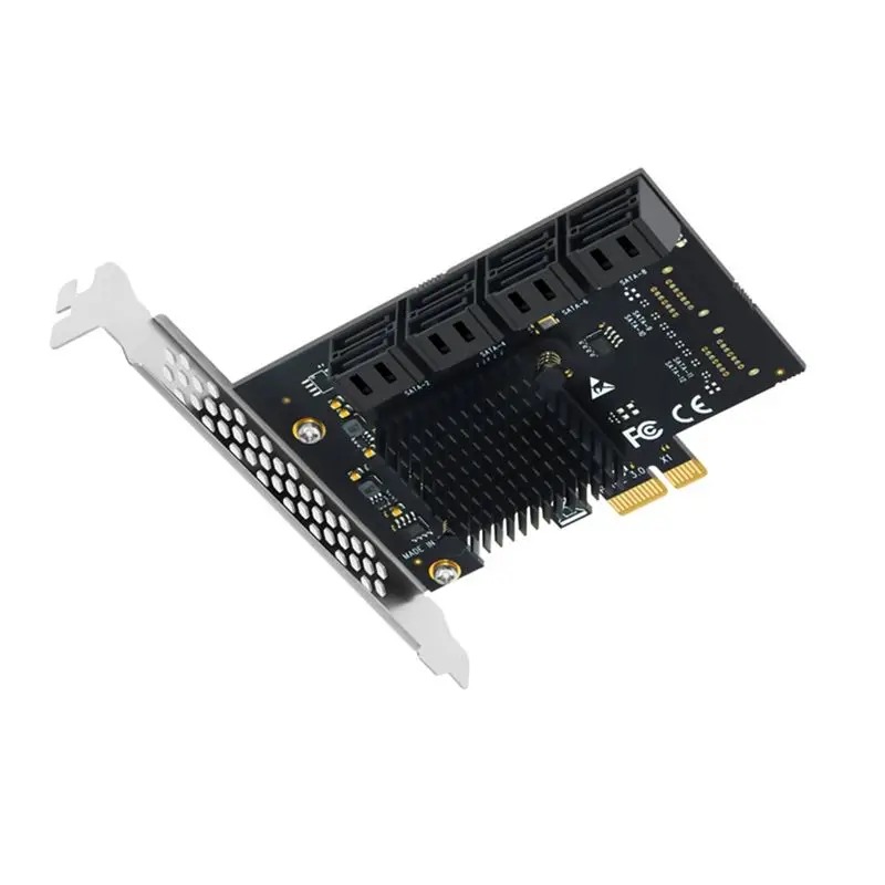 Pcie To SATA 8-Port Expansion Card PCI Express X1 To SATA3 Controller Multiplier Riser Adapter For SSD/HDD For Mining-A31R