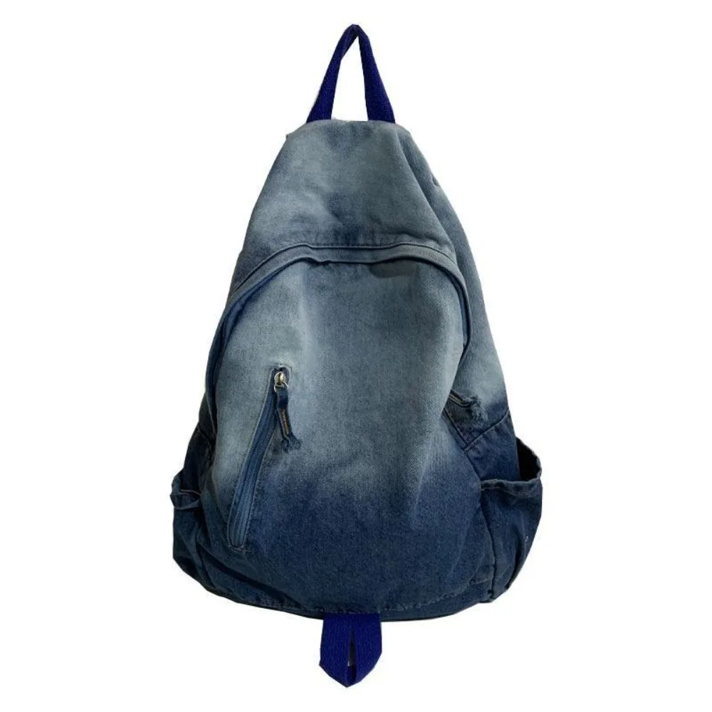 

New Star Pattern Denim Backpack Y2K Large Capacity Book Bag Punk Travel Backpack Students