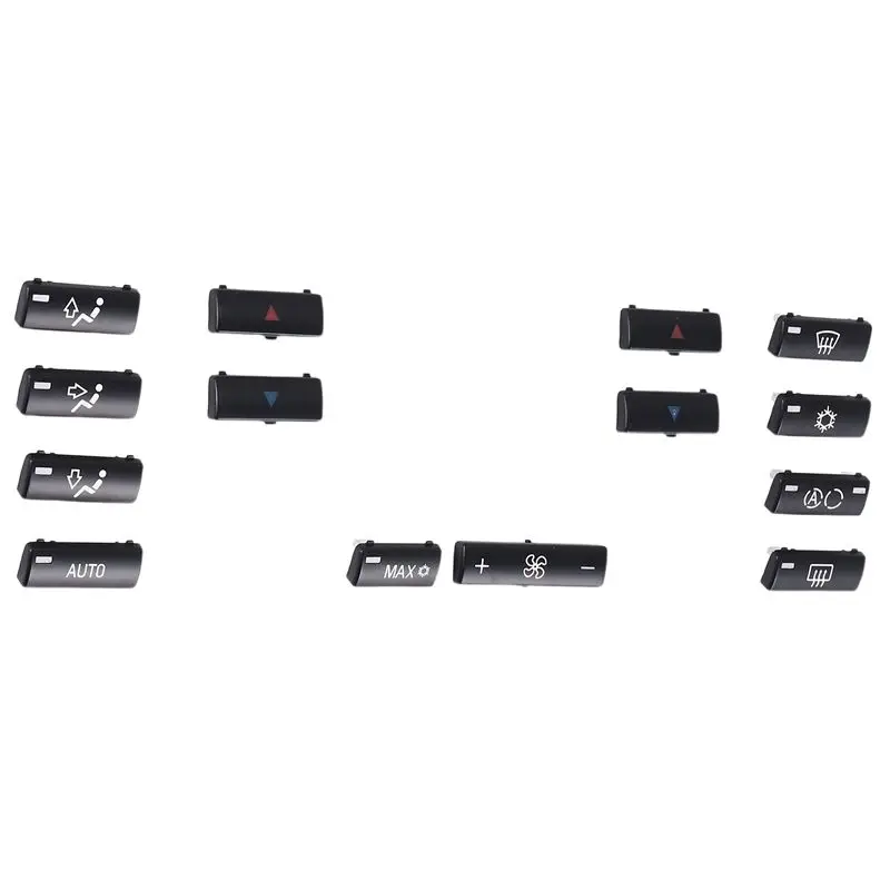 14 Button Key Cap Car Air Conditioner A / C Control Panel Switch Button Key Cover For BMW E39 E53 525I 530I 540I M5 X5
