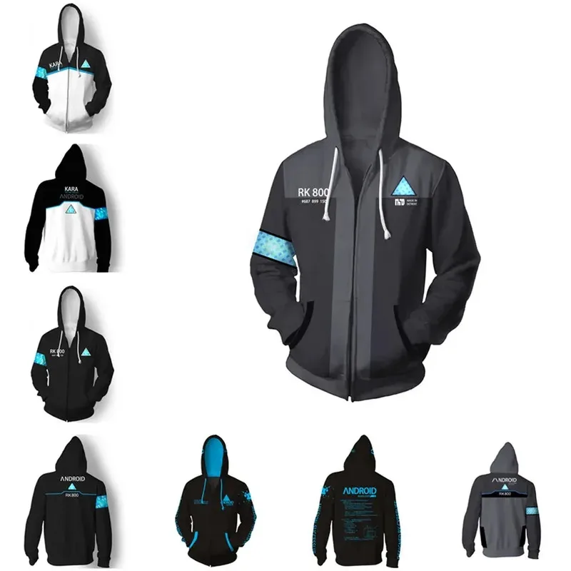 

2025 New Cosplay Detroit Become Human Hoodie Sweatshirt Anime Cosplay Costume Hoodie Jacket Coats Men Women Top