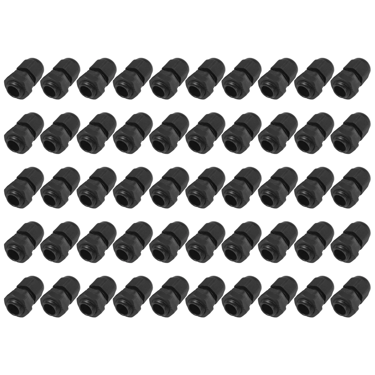 A9oP- PG7 Black Nylon Waterproof Strain Relief,Cord Grip,Cable Gland 3.5-6 mm 50pcs
