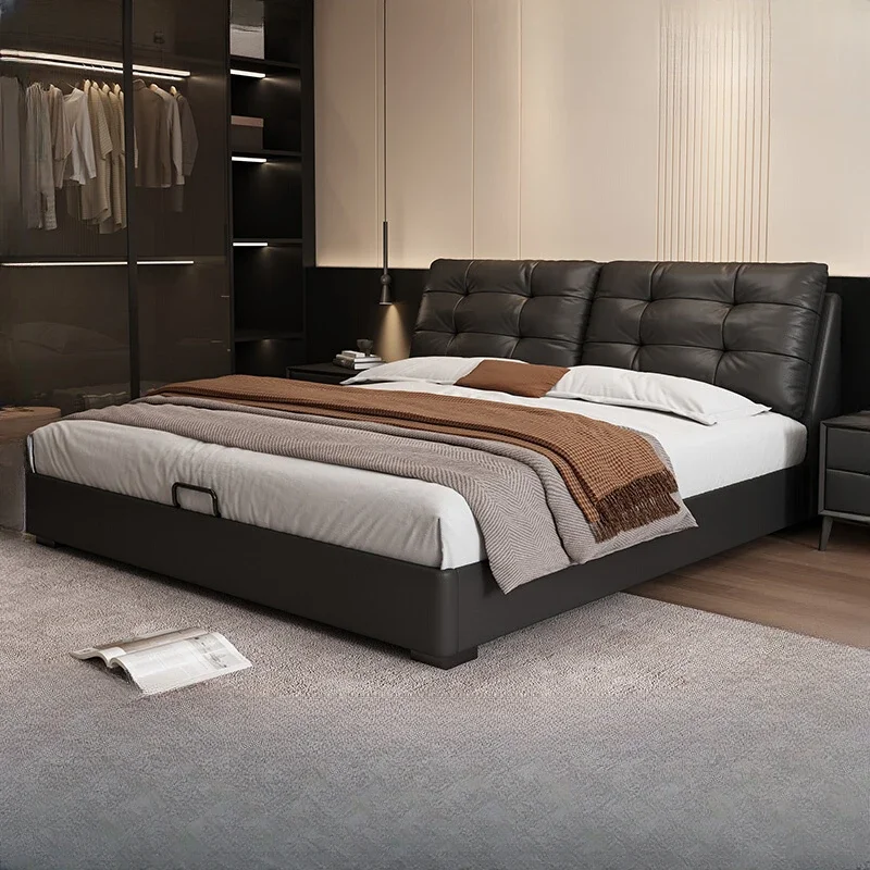 

Simple King Size Bed Frame European Style Luxury Bedroom Bed Frame Under Storage Nightstands Mobili Per La Casa Home Furniture