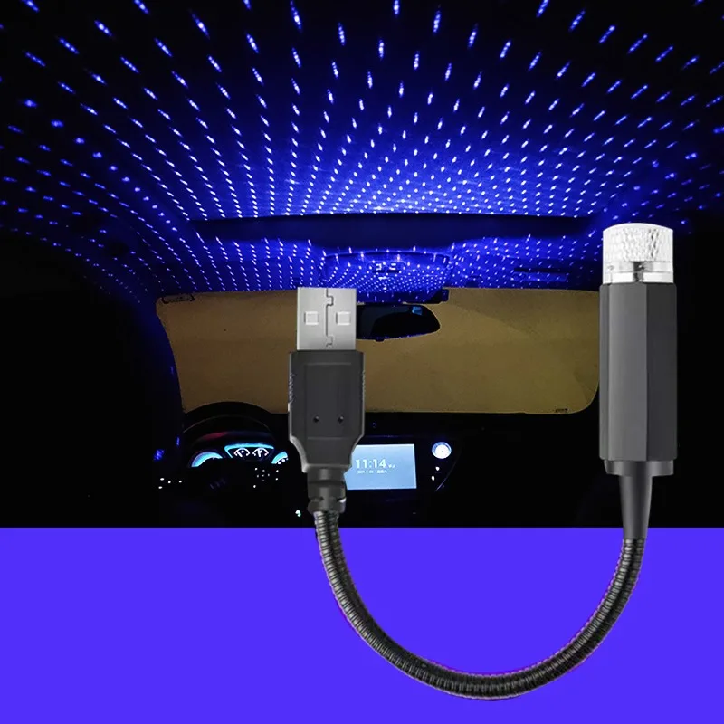 Mini LED Car Roof Star Night Light Projector Atmosphere Galaxy Lamp USB Decorative Adjustable for Auto Roof Room Ceiling Decor