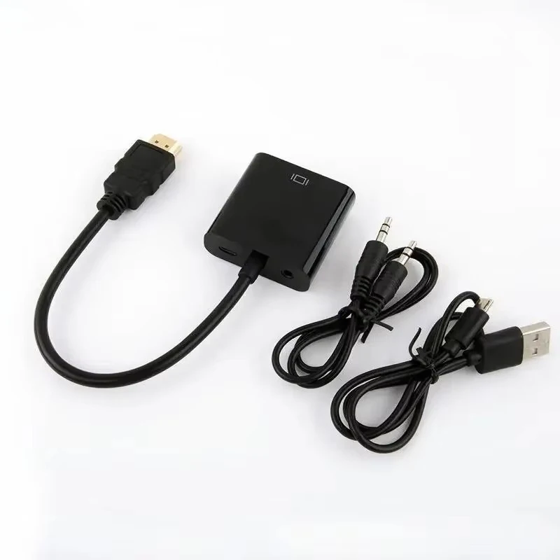 1-3pcs For HDMI to VGA Adapter Gold Plated 1080P Full HD Male to HDTV HDMI-Compatible to VGA Cable for Monitor/Projectors/Laptop