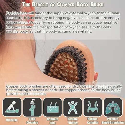 Copper body dry brush revitalize skin smooth skin relieve stress