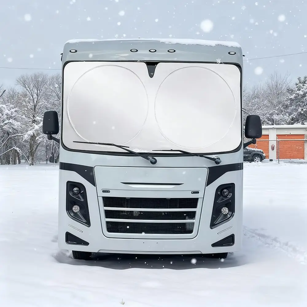 

Class A RV Windshield Sunshade Cover, Reflective UV & Heat Protection, 102 x 51 inches, Winter Front Shade for Camper, Motorhome