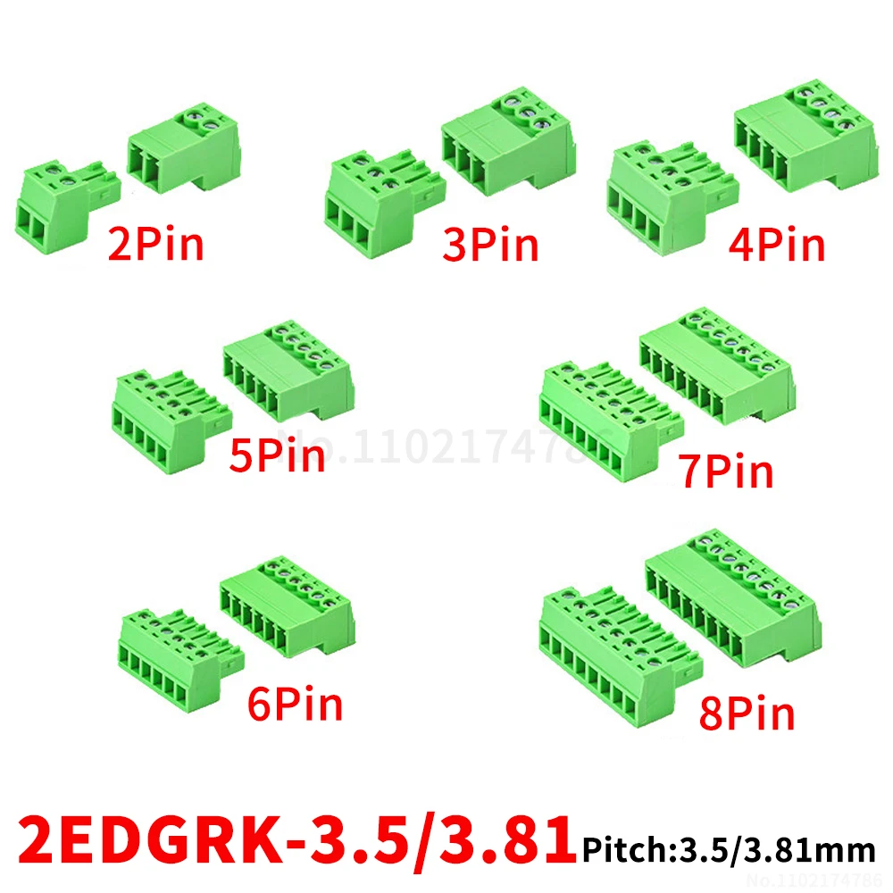 

(1 комплект) 2EDGRK - 3.5мм 3.81мм беспаечный соединительный терминал 2EDG, клеммная колодка KF 15EDGKP 15EDGK 3.5 3.81