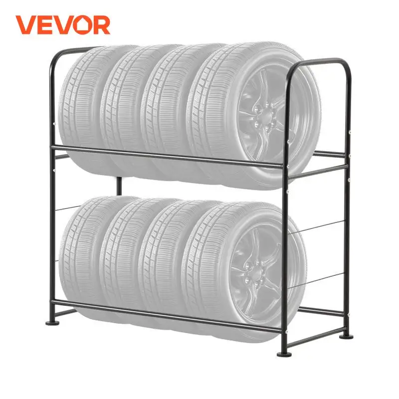 VEVOR Tire Storage Rack, 2 / 3-Shelf Tire Stand Heavy-Duty Steel Tire Holder Carrier with Adjustable Height for Garage Workshop