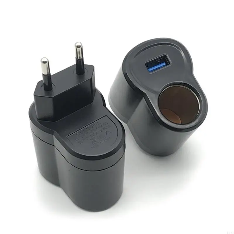 Vehicle Power Adapter Featuring USB Port And Improved Voltages Stability 220V to 12V Converter 12V0.5A/5V1A F19E