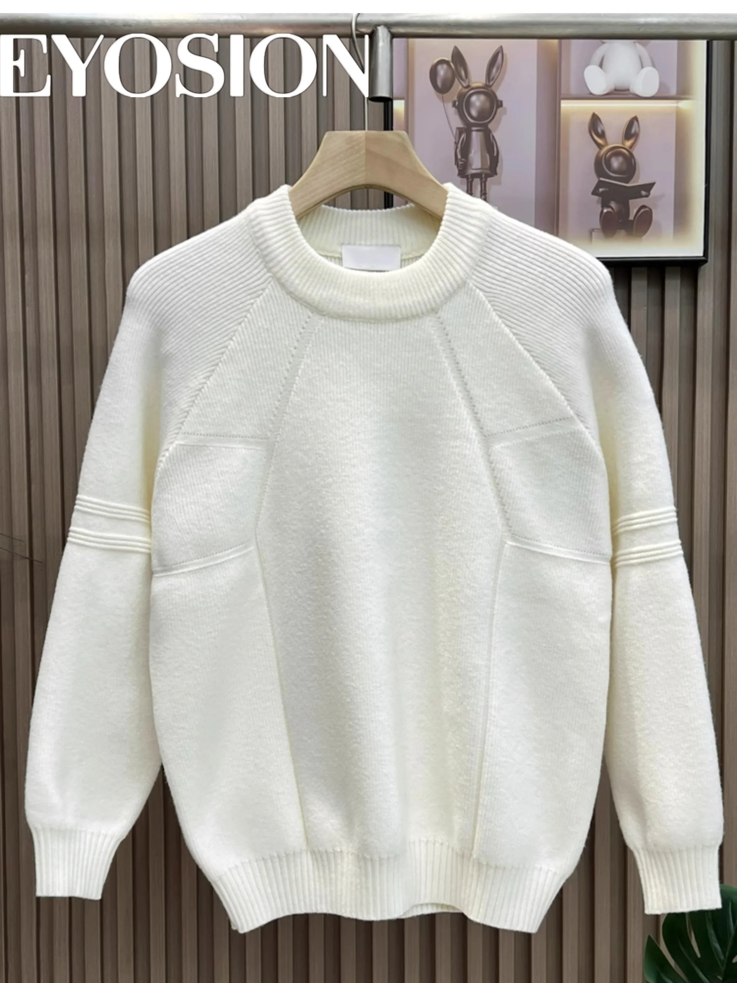 ラウンドネックベーシックニットセーターメンズカジュアルソリッドカラー高品質ボトリングシャツ秋冬韓国スタイルプルオーバー