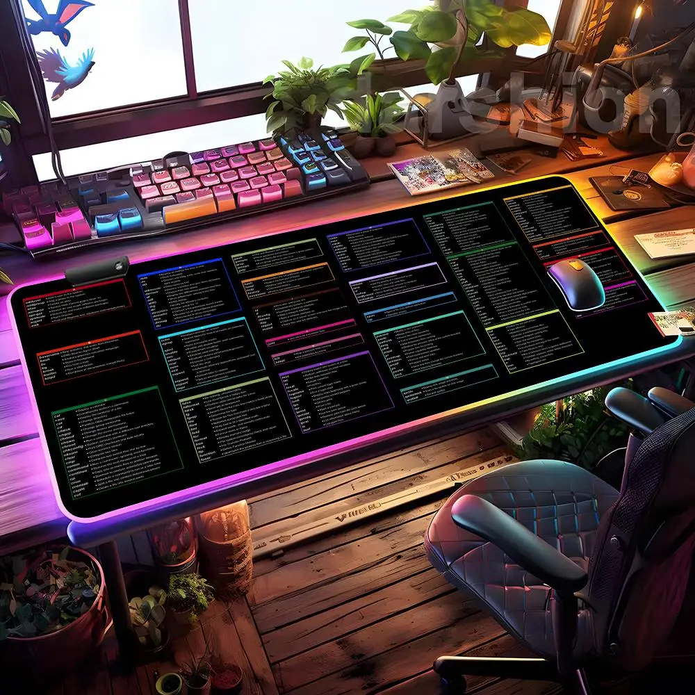 

Linux Commands Line Mouse Pad Mousepad HD Printing Computer Gamers Locking Edge Non-slip RGB Mouse Pad XXL90x40cm Keyboard PC De