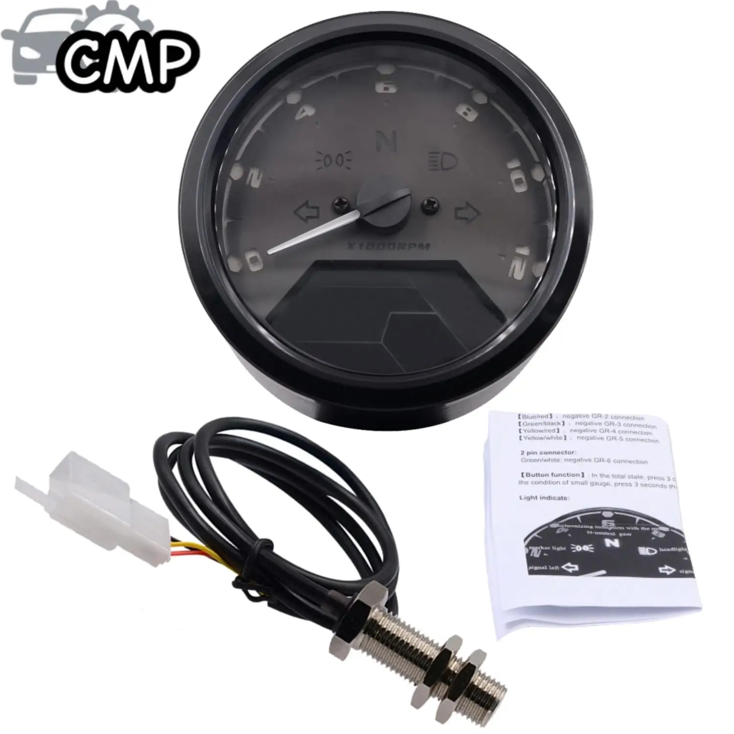 

Universal Motorcycle Meter Speedometer Digital Odometer with Gear Indicator 0-199km/h Speed Range For 12V Motorcycle