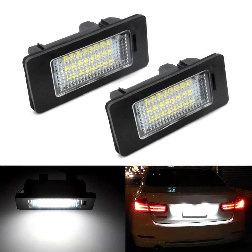 

2Pcs LED License Plate Light Compatible with BMW E90 M3/E92/E70/E93/E39/F30/E60/E61 6500K White 12V Error-Free Easy Install