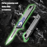 Quick Open Utility knife Pin For Removing Card/Screwdriver/Crowbar Stainless Steel Scalpel Folding Knife Keychain EDC Tool