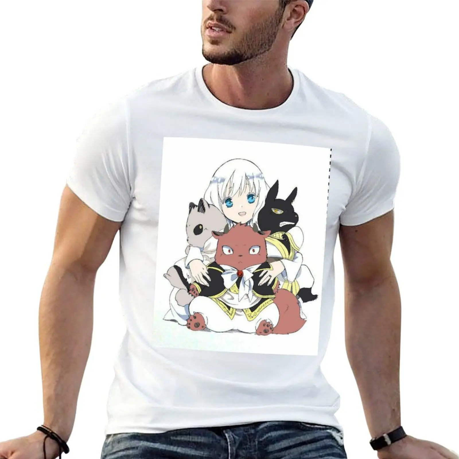 Camiseta de algodón con estampado de la princesa sacrificial y el rey de las bestias, camiseta divertida de verano para hombre