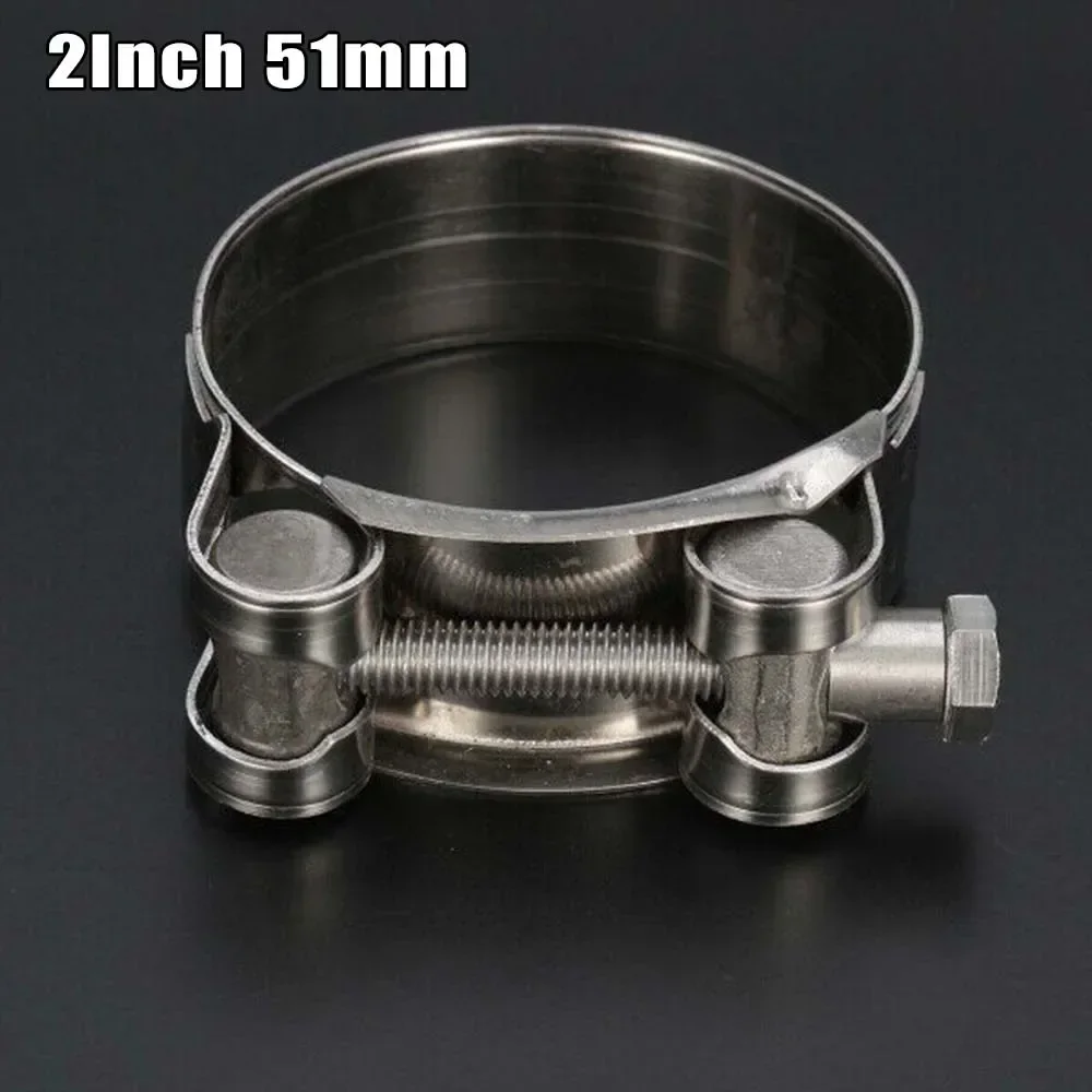 1PCS 2 Inches 51mm-61mm Motorcycle Universal Stainless Steel Exhaust Pipe Clamp Motorcycle Accessories