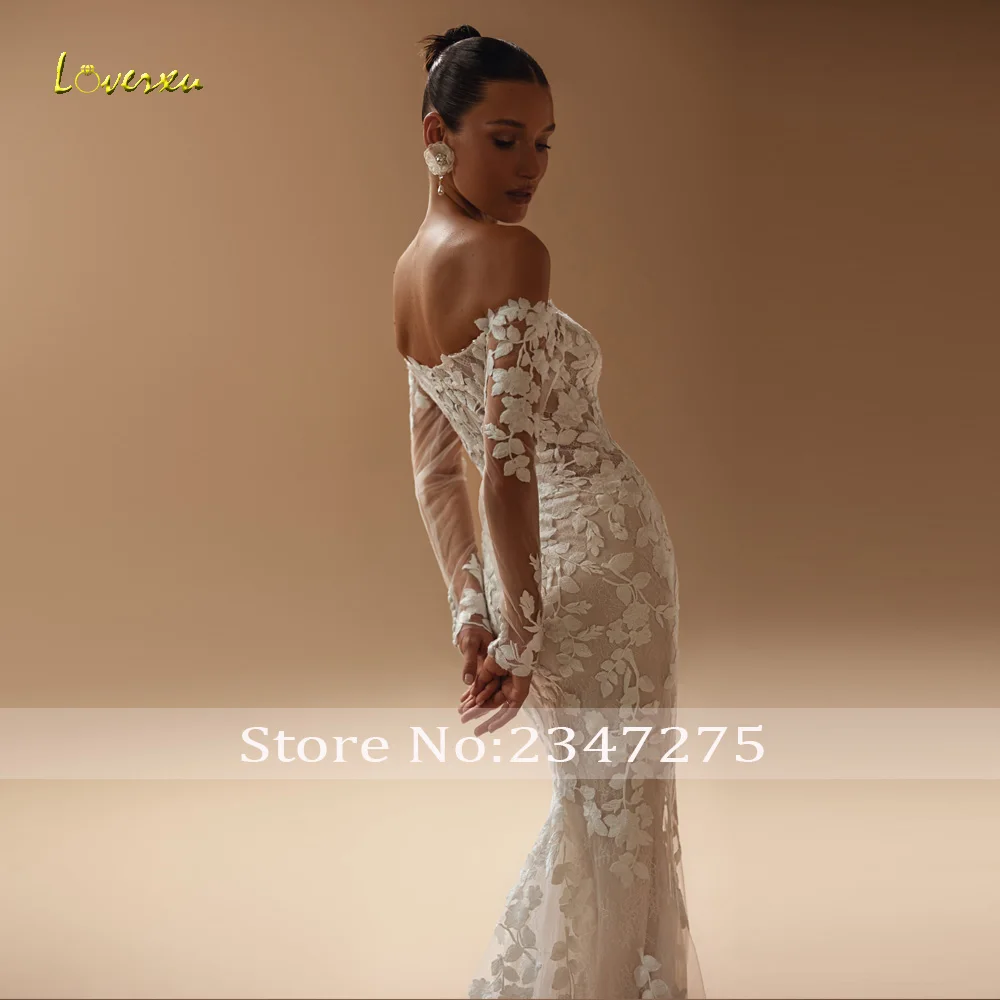 Loverxu sirène Sexy robes De mariée chérie hors De l'épaule Robe De Novia dentelle broderie sur mesure Robe De mariée