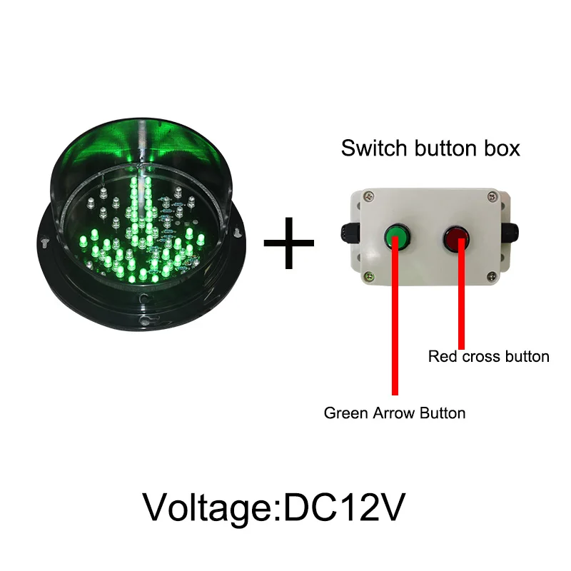 Customized DC12V  or 24V 125mm 4 inch red cross green arrow traffic light module