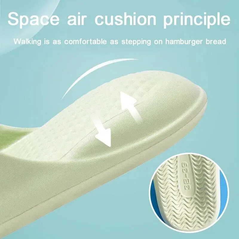 Women's Home Slides Open Toe Quick Drying Shoes Minimalist Indoor Pillow Slides Super Soft Solid Color Non Slip Bath Shoes