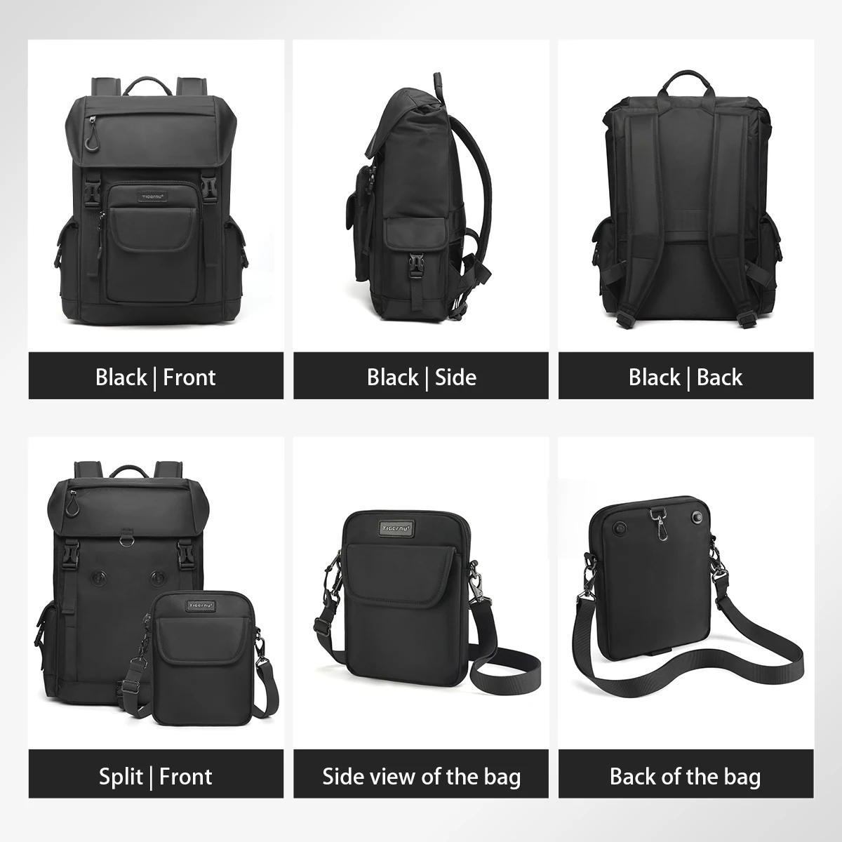 Tigernu حقيبة ظهر عادية للرجال حقيبة السفر حقائب لأجهزة الكمبيوتر المحمول 15.6 ''أزياء حقيبة المدرسة الذكور التنقل على ظهره المدرسية #3