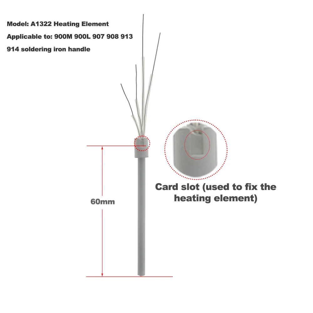 A1322 lutownica Element grzejny 24V 50W lutownica termostatyczna rdzeń grzejny odpowiednia do 936 uchwytów ceramicznych 4-drutowych
