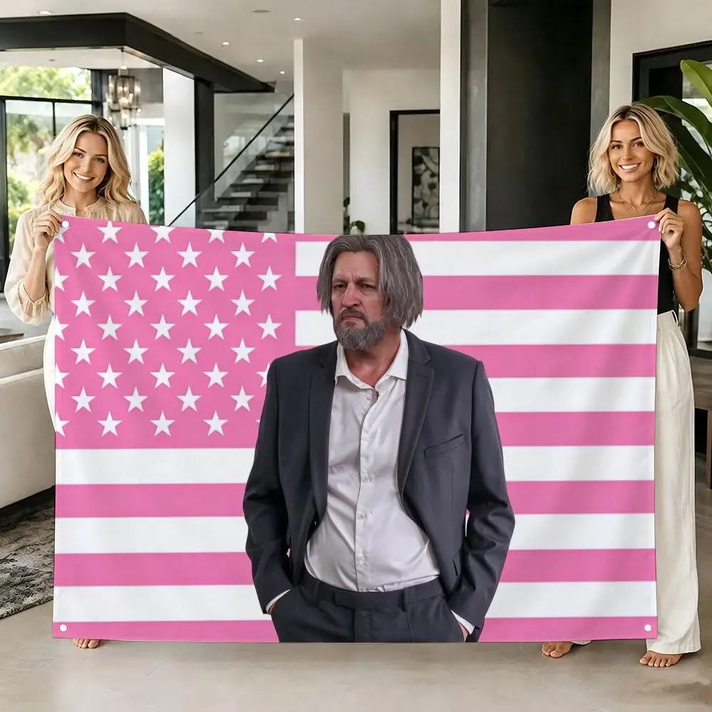 Hank Anderson Pink American Flags Tapestry Creative Pattern Photo Living Room Wall Art Party Outdoor Decor