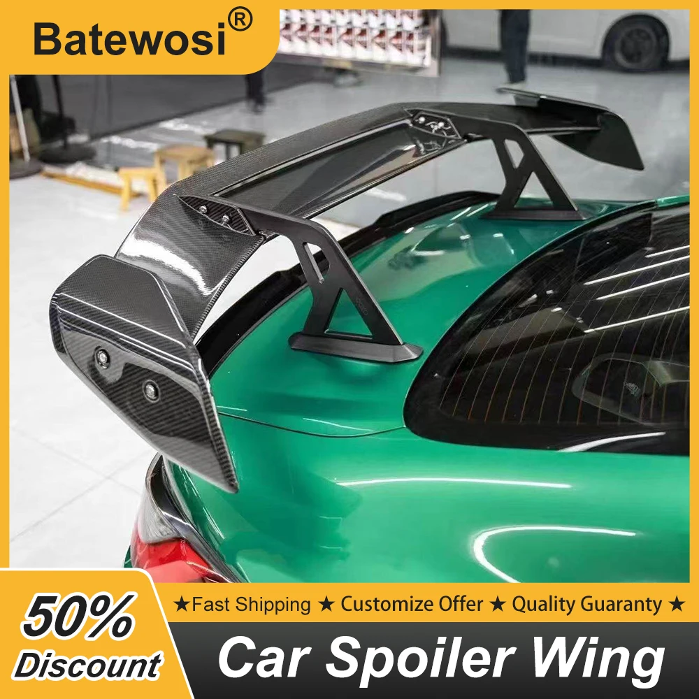 Carbon Fiber Material Universal Rear Trunk Lid Car Spoiler Wing R3 Style For BMW M2 M3 M4 M5 Universal Sedan Vehicles Upgrade