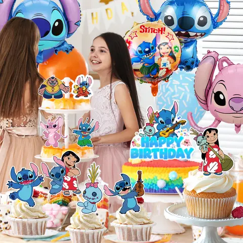 25 पीस स्टिच केक टॉपर्स-बड़े स्टिच जन्मदिन केक सजावट और स्टिच जन्मदिन सजावट की आपूर्ति के लिए स्टिच कपकेक टॉपर्स 10 best sales डेको सिलाई - №5