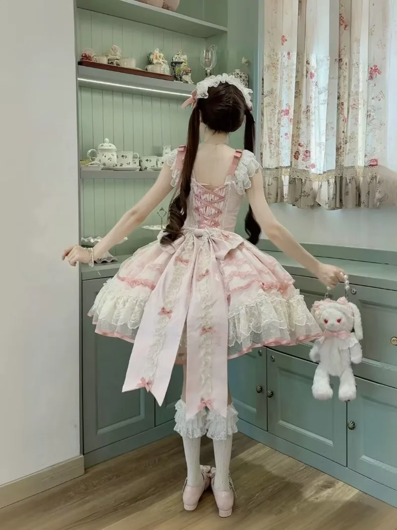 Abiti Lolita di alta qualità per ragazze Kawaii Design originale Nuovo stile balletto JSK Abito con cinturino Morbido regalo per costumi cosplay per ragazze