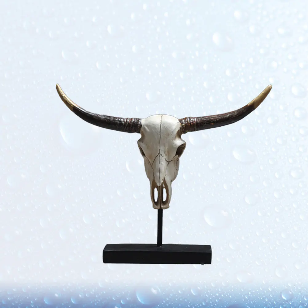 

Ox Head Ornament Resin Metal Creative Retro Decor for Home Living Room Bedroom Store Bar Desk Decoration Assorted Colors